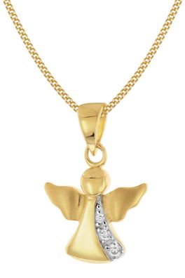 trendor Schmuck Damen-Halskette mit Engel-Anhänger Gold 333 / 8K 68214
