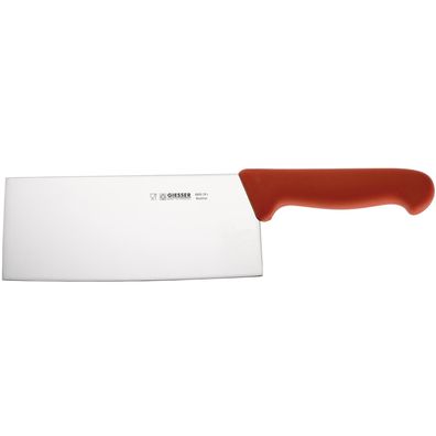 Giesser Hackmesser 19 cm Griff rot breite Edelstahl-Klinge Balligschliff 846619r