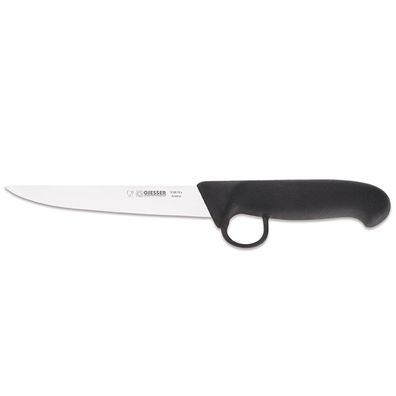 Giesser Ausbeinmesser 16 cm schwarz steife Klinge & Griff mit Fingerring 3168 16