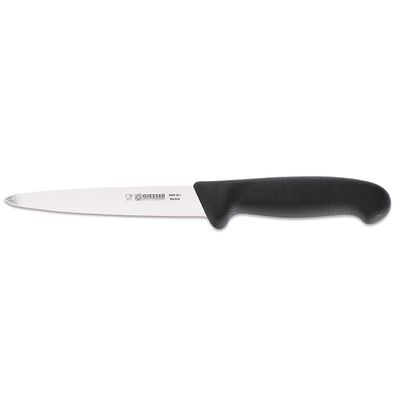 Giesser Gekrösemesser 16 cm schwarz mit mittelspitzer Klinge & Stahlknopf 340516