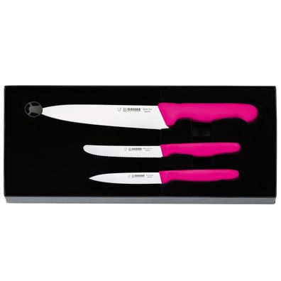 Giesser Messer Set 3-tlg. Kochmesser Universalmesser & Gemüsemesser pink 9851 pi