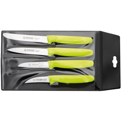 Giesser Gemüsemesser-Set 4-teilig Küchenmesser für Obst & Gemüse hellgrün 9887li
