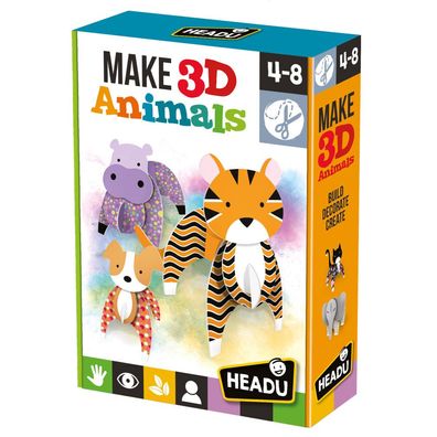 HEADU Kinder Make 3D Animals, Mehrfarbig, Einheitsgröße