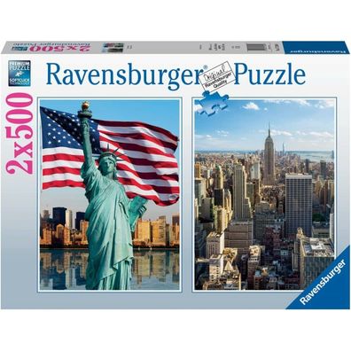 Puzzle Ravensburger Skyscraper & Liberty 2 x 500 Stücke