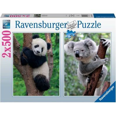 Puzzle Ravensburger Panda & Koala 2 x 500 Stücke