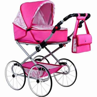 Baby Retro 2in1 New Baby Natalka Puppe Kinderwagen rosa