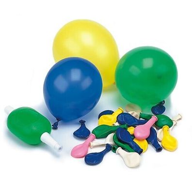 Luftballons mit Pumpe Ø 8,5 cm farbig sortiert 500 Stück