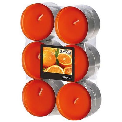 Maxi Duftteelichter, Orange, Ø 58 mm · 24 mm, "Flavour" 144 Stück