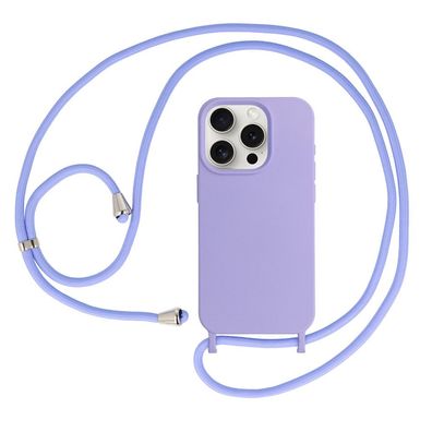 Handy Hülle Umhängehülle kompatibel mit Iphone 15 Pro Max Design 1 lila