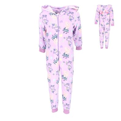 Peppa Pig Fleece Jumpsuit Onesie Pyjamas mit Hoodie Gemütlicher Schlafanzug für ...
