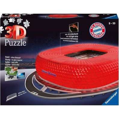 Ravensburger Beleuchtetes 3D-Puzzle Night Edition Allianz Arena, München 216 Teile