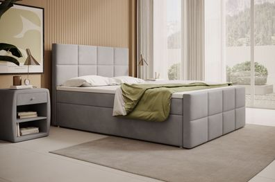 FURNIX Lillien Bett 160/200 cm mit einem Container ohne Matratze grau 14