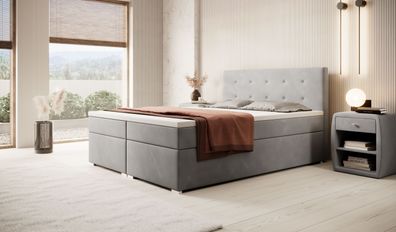 FURNIX AILYN Bett 160/200 cm mit einem Container ohne Matratze grau 14