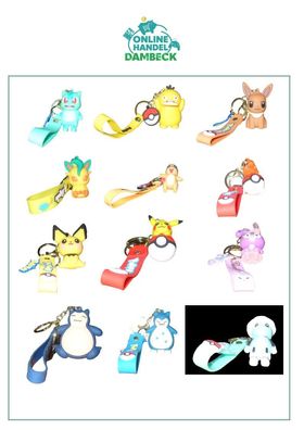 Pokemon Schlüsselanhänger 5-6 cm, Geschenk, Sammeln, Kinder, Glumanda, Pikachu, Pichu