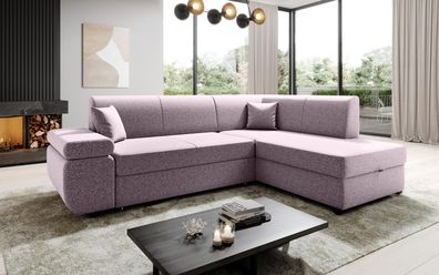 FURNIX Schlaf-Ecksofa Febrico in L-Form Polstercouch mit Bettkasten SD61