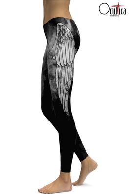 Ocultica - winged Leggings - (2XL, L, M, S, XL) - Größe: XL Farbe: schwarz