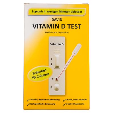 6 x David Vitamin D Testkit 0-100 ng/ mL mit Farbkarte Selbsttest für zu Hause