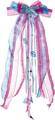 Nestler Schultütenschleife pink/ hellblau ca. 23 x 50 cm