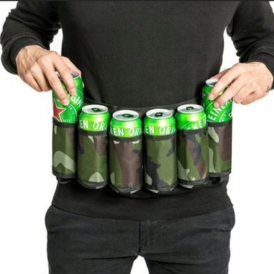 Biergürtel Camouflage Bierhalter Gürtel Bierholster Bierdosengürtel Beer Belt