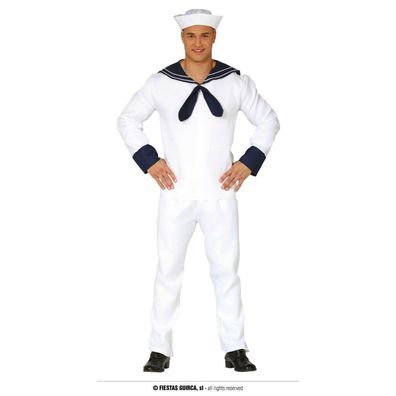 Fiestas Guirca Kostüm Mann seefahrer weiß grÖsse XL