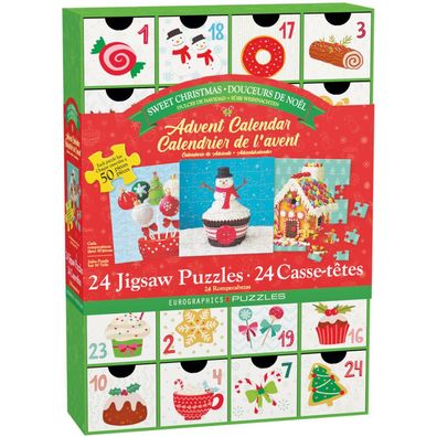 Eurographics Puzzle Adventskalender: Süße Weihnachten 24x50 Teile