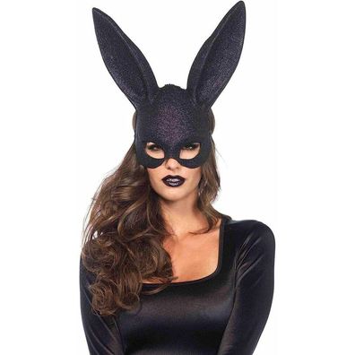 Glitter Masquerade Kaninchen Maske Schwarz