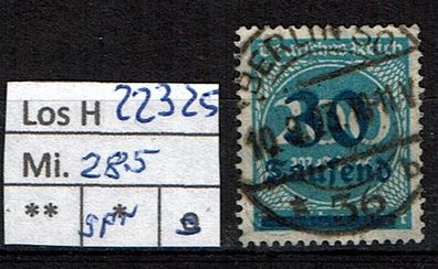 Los H22325: Deutsches Reich Mi. 285, gest., gepr. INFLA