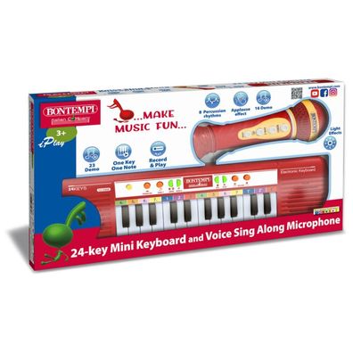 Elektronisches 24-Tasten-Keyboard mit Karaoke-Mikrofon
