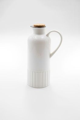 Essig- / Ölflasche Keramik weiß Landhausstil