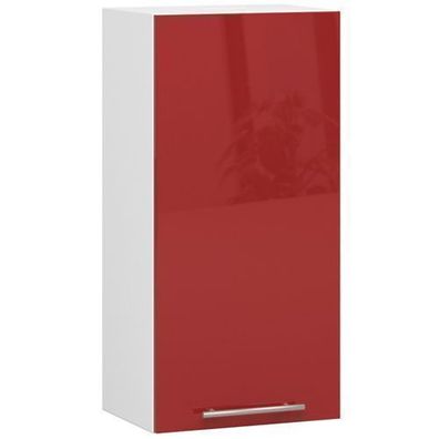 Küchenschrank AKORD OLIWIA W40 Weiß 40 cm Front Rot Glanz B40 x H72 x T30 cm