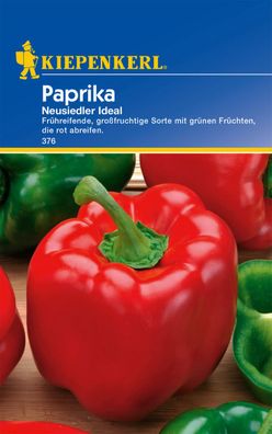 Paprika Neusiedler Ideal, frühreifend, großfruchtige Sorte, von grün nach rot...