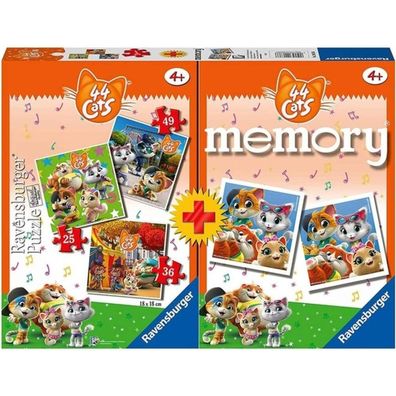 Multipack - Memory + 3 Puzzles: 44 Katzen