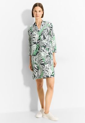 Cecil Leinenmix Kleid mit Print in Soft Salvia Green