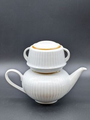 Porzellan Teekanne mit Siebeinsatz Freiberger Porzellan