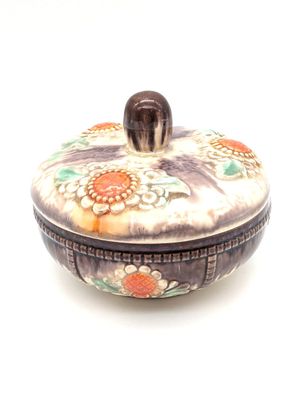 Vintage Majolika Dose Keramik Bonboniere Deckeldose