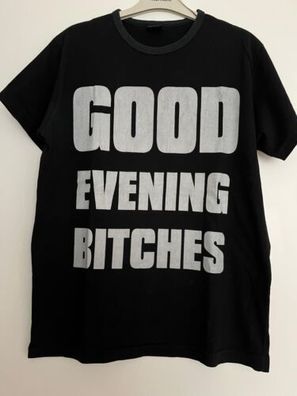 Vintage Diesel T-Shirt Schwarz "Good Evening Bitches" Gr. S