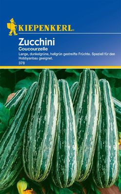 Zucchini Coucourzelle, lange, grün gestreifte Früchte, Speziell für den...