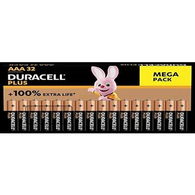 32 Duracell Batterien PLUS Micro AAA 1,5 V