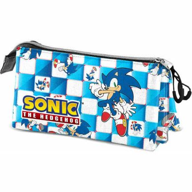 Sonic The Hedgehog Blue Lay Dreifach-Federtasche