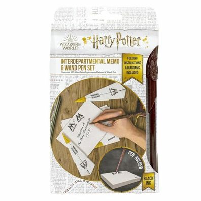 Harry Potter Memos und Zauberstab Schreibwaren Set