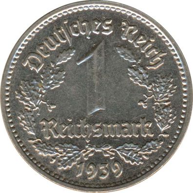 Deutsches Reich 1 Mark 1939 G Nickel J354*