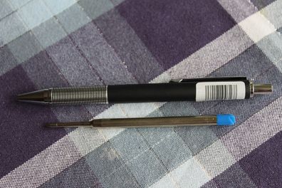 Kugelschreiber Cartagena; silber/ schwarz; Metall - Kuli + Großraum Gratismine extra