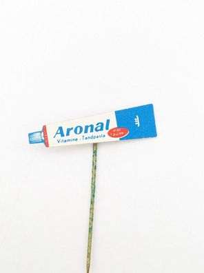Vintage Pin Anstecknadel Aronal Zahnpasta Tube