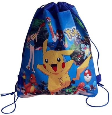Blaue Kinder Pikachu Schuhbeutel - Pokemon Go Turnbeutel Sporttaschen Sportbeuteln