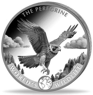 Silbermünze 999,9 1oz 2024 - Worlds Wildlife - Wanderfalke / Peregrine Falcon