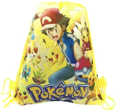 Gelbe Kinder Pikachu Schulbeutel - Pokemon Go Turnbeutel Sporttaschen Sportbeuteln