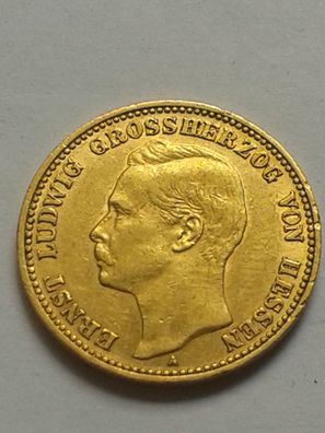 20 Mark 1905 Kaiserreich Hessen Ernst Ludwig 7,97g Gold - Erhaltung