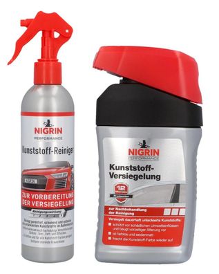 2x SET Nigrin KunststoffReiniger + KunststoffVersiegelung Spray Reinigung Auto
