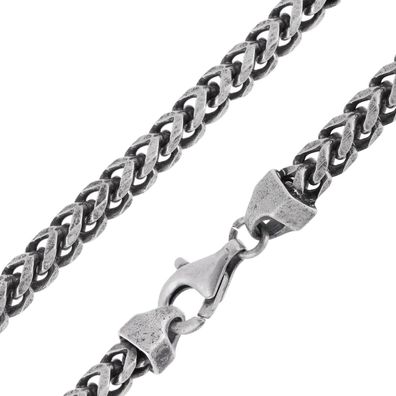 trendor Schmuck 6 Herren-Halskette 925 Silber Oxydiert Fuchsschwanzkette 4,3 mm