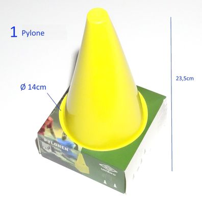 1 Pylone Ø 14cm Höhe 23,5cm gelb